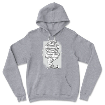 Debt Atlas Hoodie in Athletic Heather color